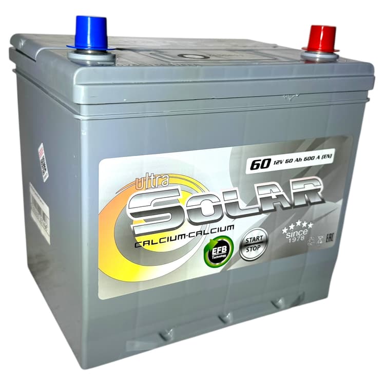 Аккумулятор Solar 60Ah Asia EFB Start-Stop (D23) (о.п)